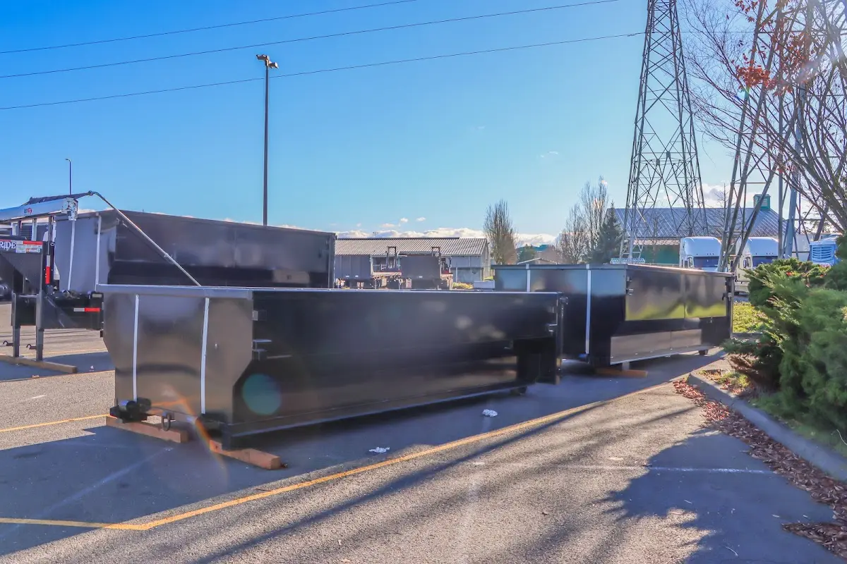 Roll-off dumpster ready for waste disposal at job site for Cleanout Dumpster Rental in Mays Chapel